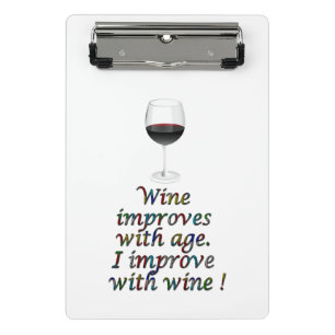 Wine funny text mini clipboard