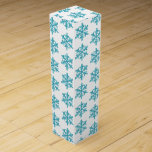 Wine Gift Box-Christmas Snowflakes Wine Box<br><div class="desc">This wine gift box is shown in a festive Christmas holiday blue snowflakes print.
Customise this box or buy as is.





Stock Image</div>