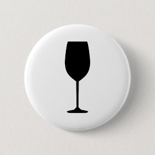 Wine glass 6 cm round badge