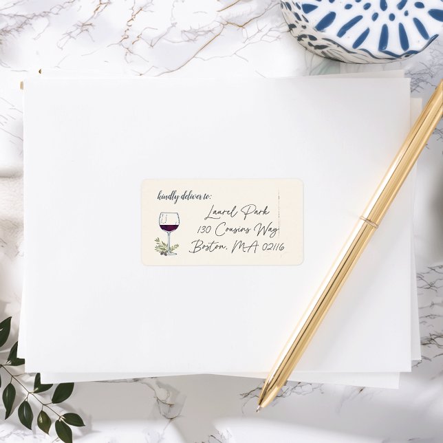 Wine Glass Address Label (Creator Uploaded)