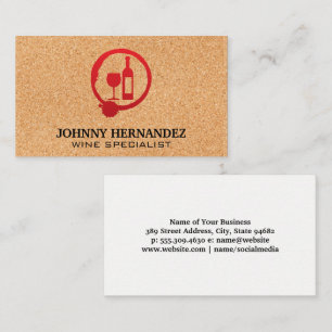 Wine Glass and Bottle Cork Background Business Card