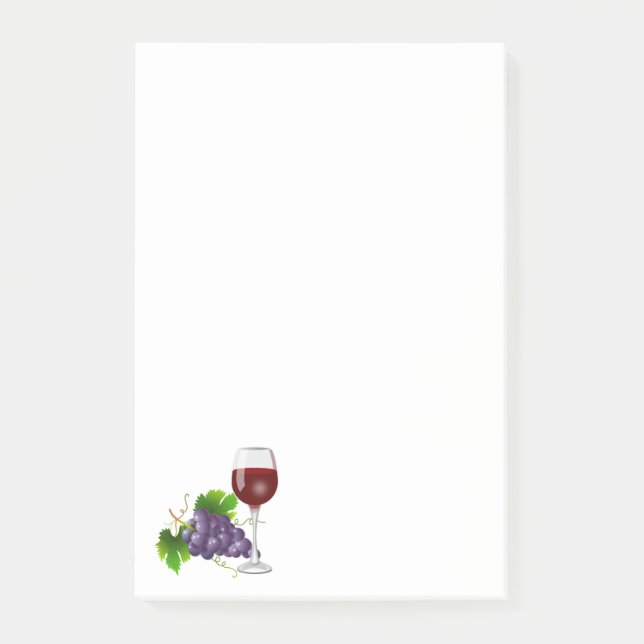 Wine Glass and Grapes Post-it Notes (Front)