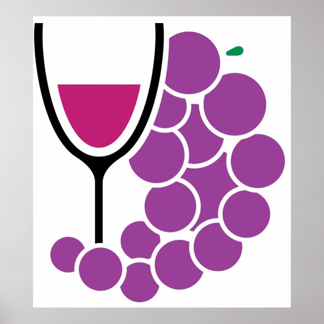 Wine Glass And Grapes Poster (Front)