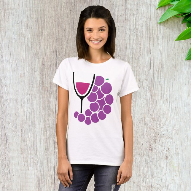 Wine Glass And Grapes T-Shirt (Creator Uploaded)