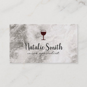 Wine Glass and Marble Business Card