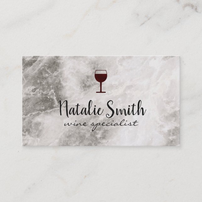 Wine Glass and Marble Business Card (Front)