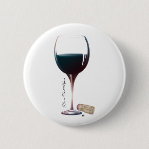 Wine Glass Art Personalised Logo 6 Cm Round Badge