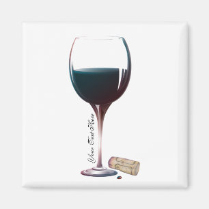 Wine Glass Art Personalized Logo Magnet