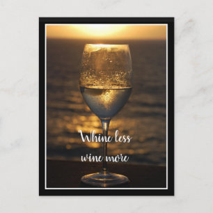 Wine Glass at Sunset Postcard
