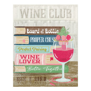 Wine Glass Book Stack Wine Club Book Lover Photo Print