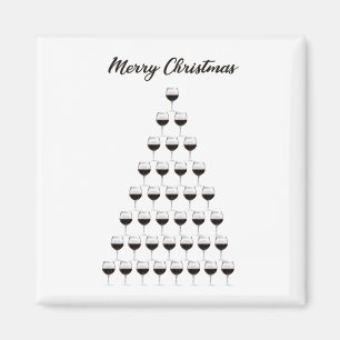 Wine Glass Christmas Tree Magnet