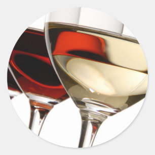 Wine Glass Classic Round Sticker