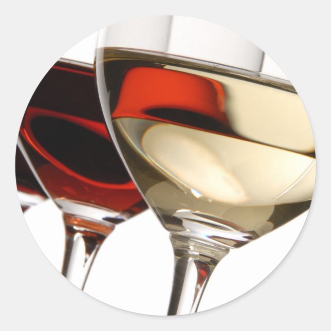 Wine Glass Classic Round Sticker (Front)