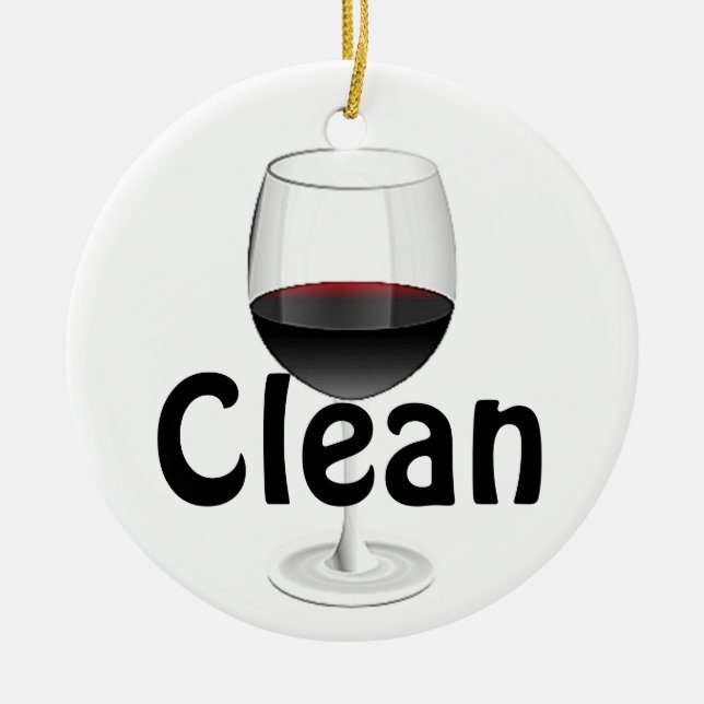 Wine Glass "Clean/Dirty" Ornament (Front)
