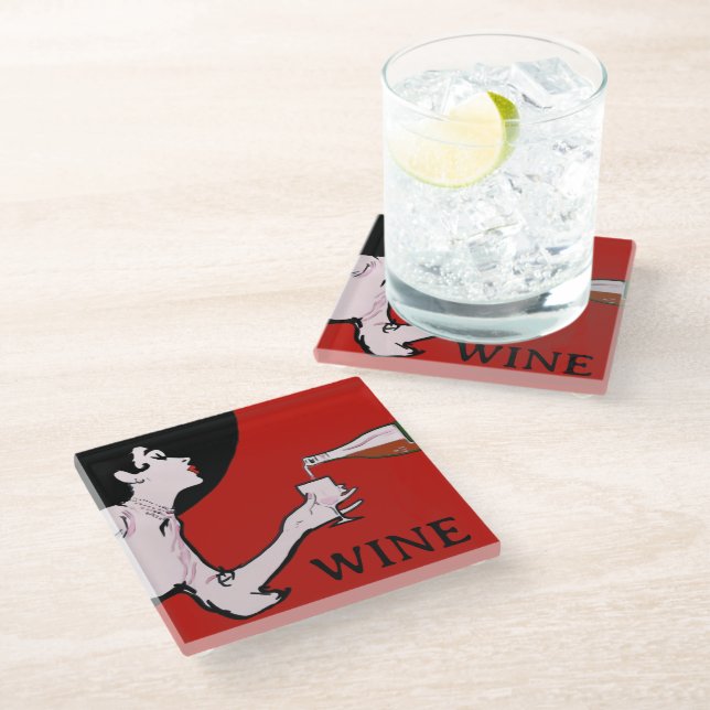 Wine Glass Coaster (Angled)