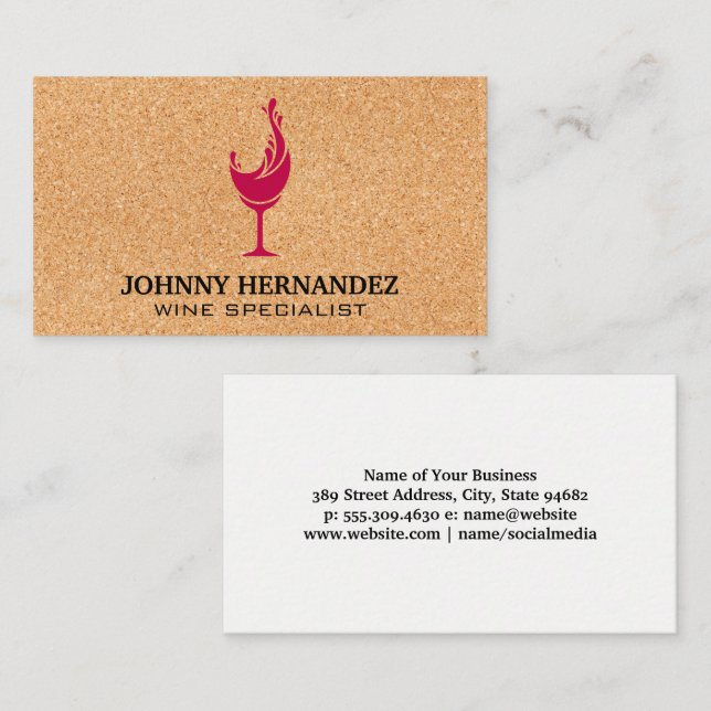 Wine Glass Corks Business Card (Front/Back)
