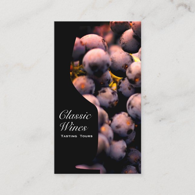 Wine Glass | Counter-space | Grapes on Vine Business Card (Front)