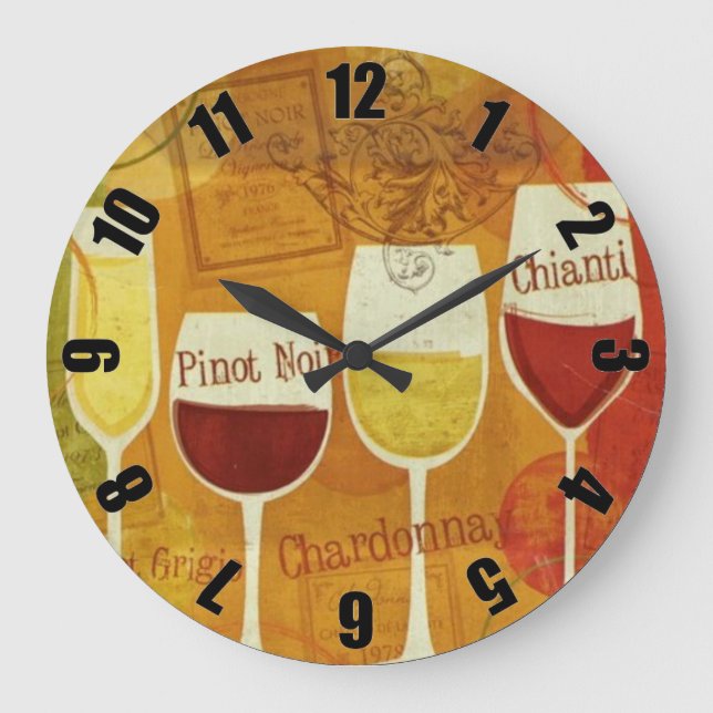 Wine Glass Customised Designer Clock (Front)