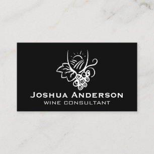 Wine Glass Grapes   Landscape Scenery Business Card
