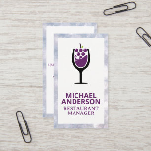 Wine Glass Grapes Logo Business Card