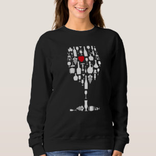 Wine Glass Heart Wine     1 Sweatshirt
