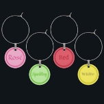 Wine Glass Marker Charms<br><div class="desc">A colourful set of 4 wine charms. And when 4 is not enough, we have additional colourful sets.</div>