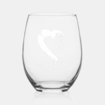 Wine Glass Moon Heart