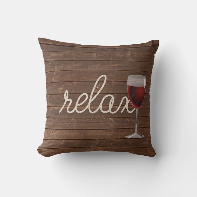 wine glass on teak wood cushion (Front)