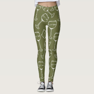 WINE GLASS PATTERN Leggings