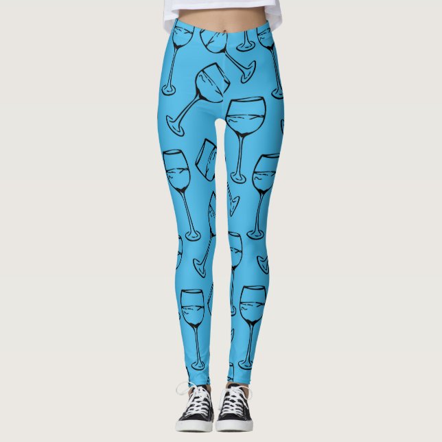 WINE GLASS PATTERN Leggings (Front)