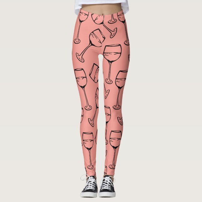 WINE GLASS PATTERN Leggings (Front)