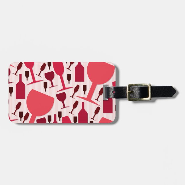 Wine glass pattern luggage tag (Front Horizontal)