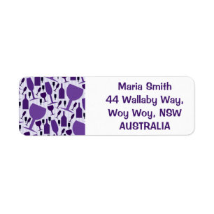Wine glass pattern return address label