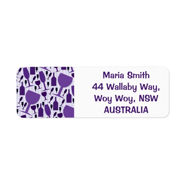 Wine glass pattern return address label (Front)