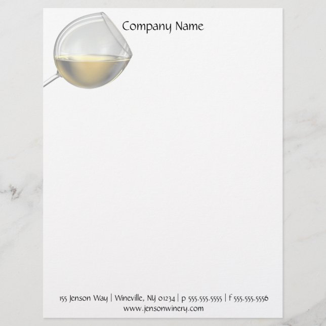 Wine Glass Professional Stationery Letterhead Template (Front)