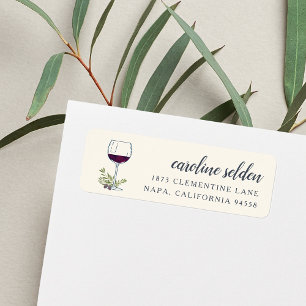 Wine Glass Return Address Label