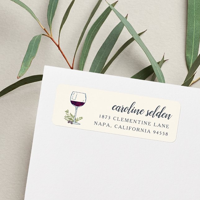 Wine Glass Return Address Return Address Label (Creator Uploaded)