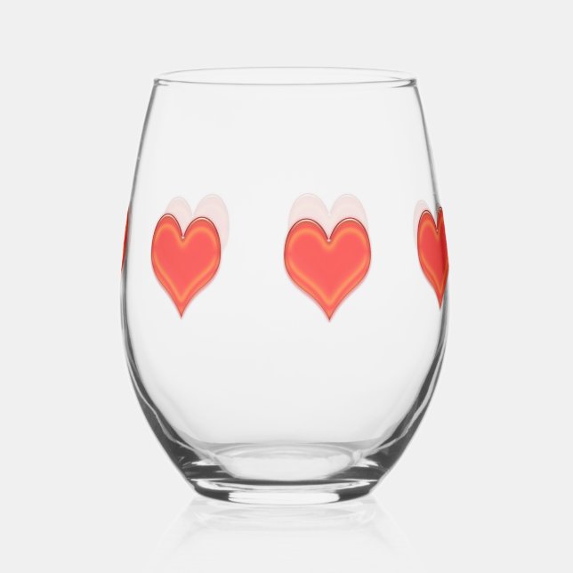 Wine Glass - Seven Hearts (Back)