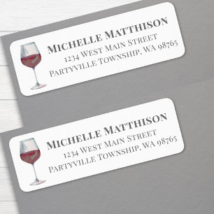 Wine Glass Simple Return Address Label