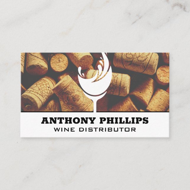 Wine Glass Splash | Corks Business Card (Front)