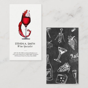 Wine Glass Splash Sommelier Business Card