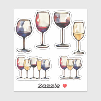 Wine glass stickers