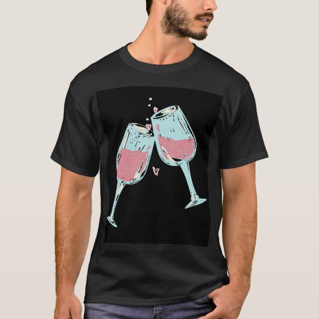 wine glass t shirt (Front)