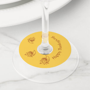 Wine Glass Tag - Horn of Plenty