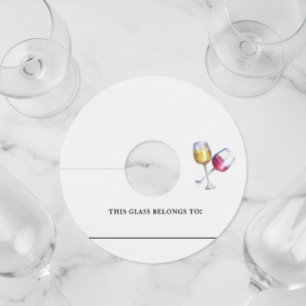 Wine Glass Tags Identifier Marker Paper Customise