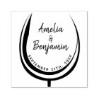 Wine Glass Typography Couple`s Names Wedding