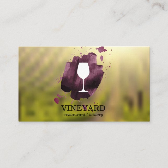 Wine Glass Vineyard Business Card (Front)