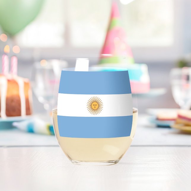 Wine Glass with flag of Argentina (Insitu (Birthday))