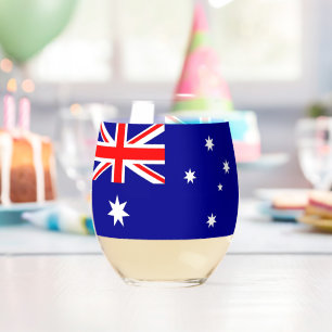 Wine Glass with flag of Australia