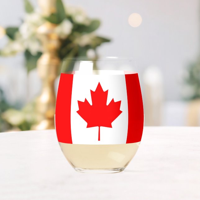 Wine Glass with flag of Canada (Insitu (Wedding))